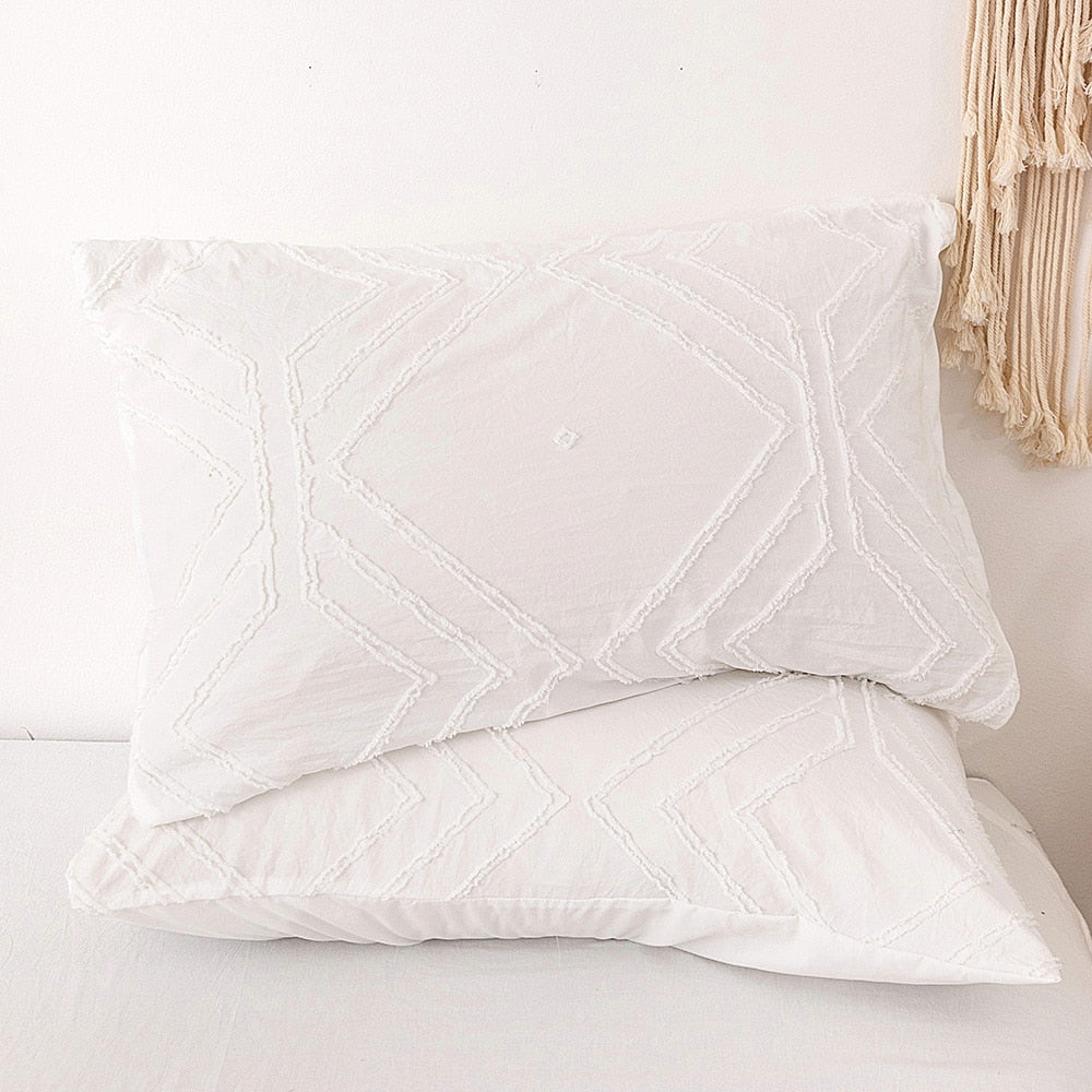luxury White series pinch pleat duvet cover