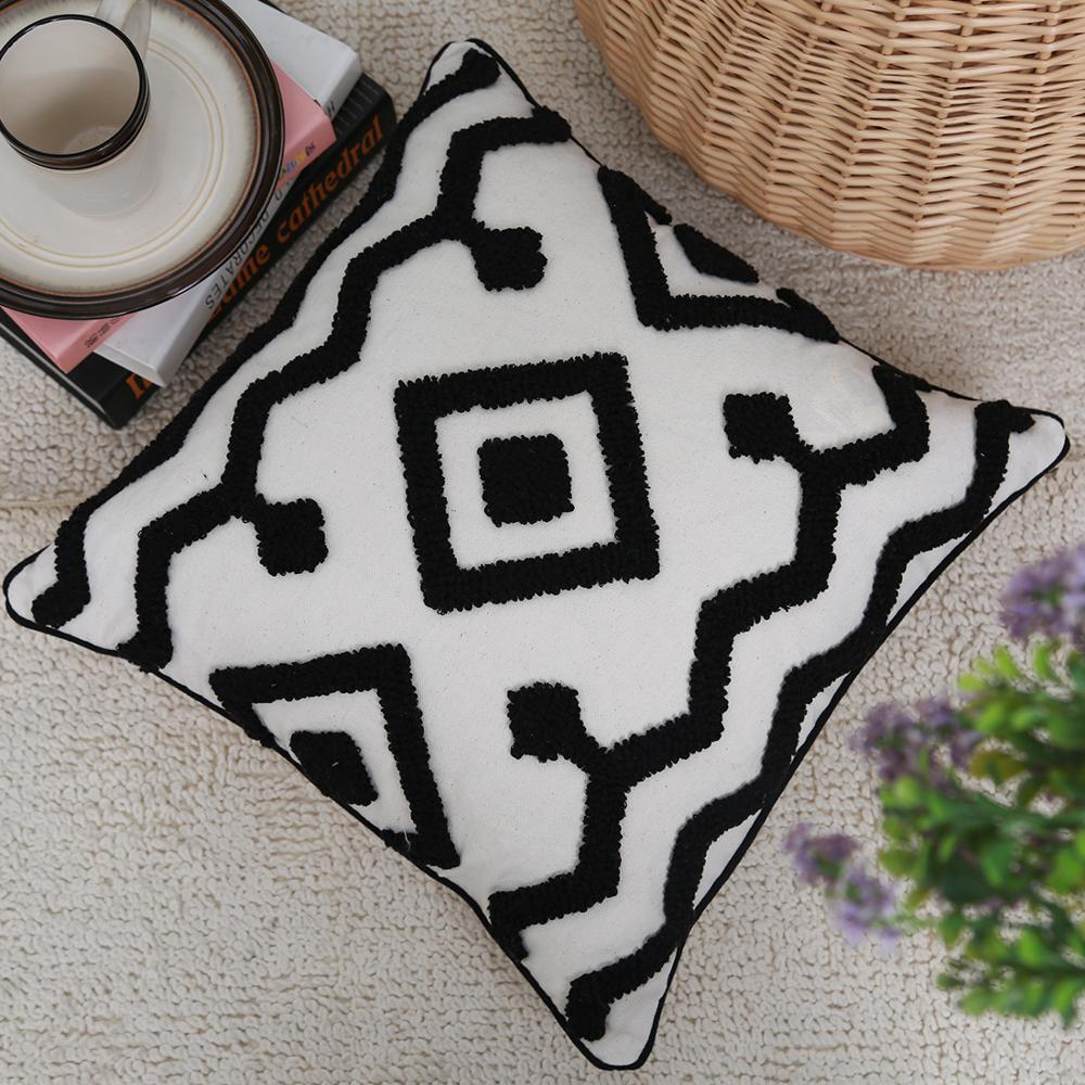 Black White Geometric decorative cushion cover 45x45cm/30x50cm