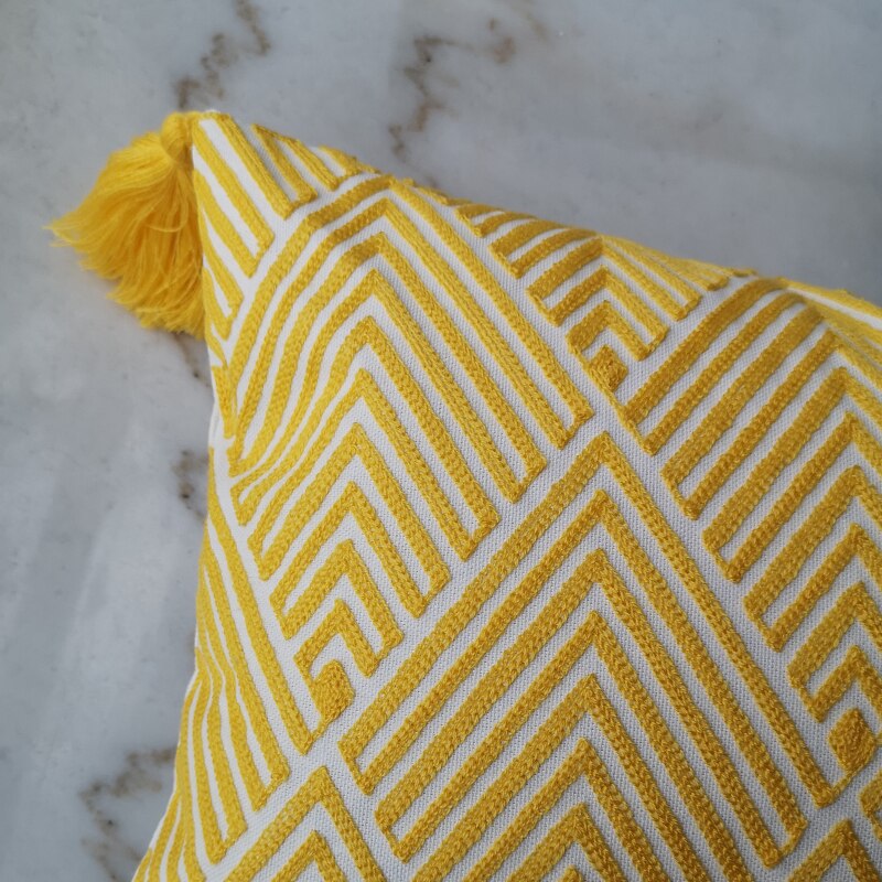 30x50cm Cushion Cover Yellow Arrow Geometric Embroidery Pillow Case