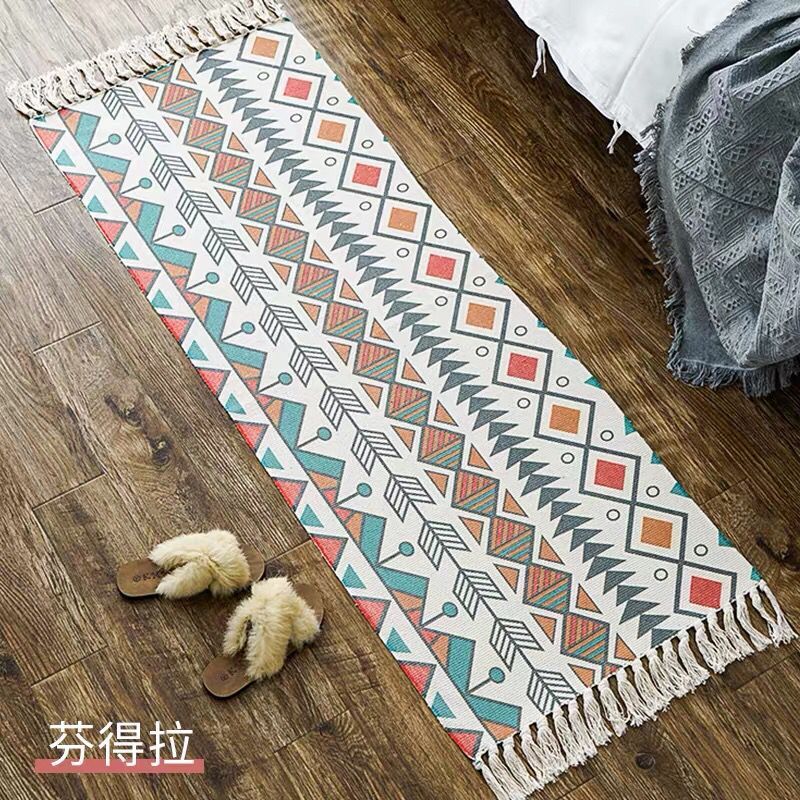 Handmade Bohemia Ethnic Style Cotton Linen Soft Carpet