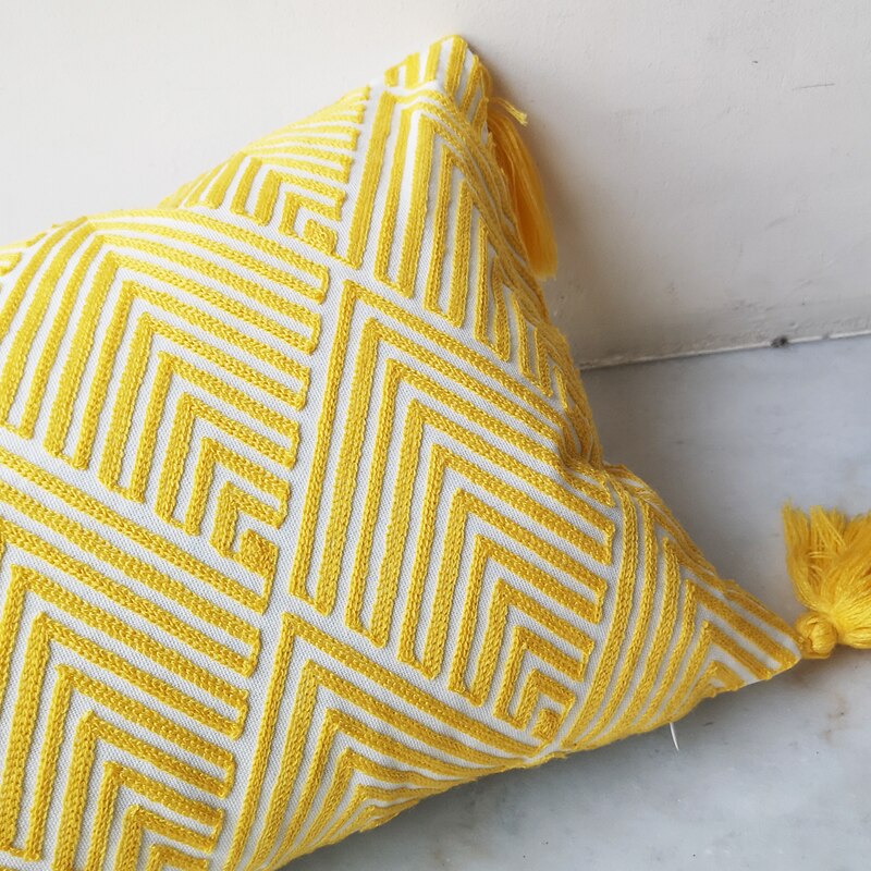 30x50cm Cushion Cover Yellow Arrow Geometric Embroidery Pillow Case