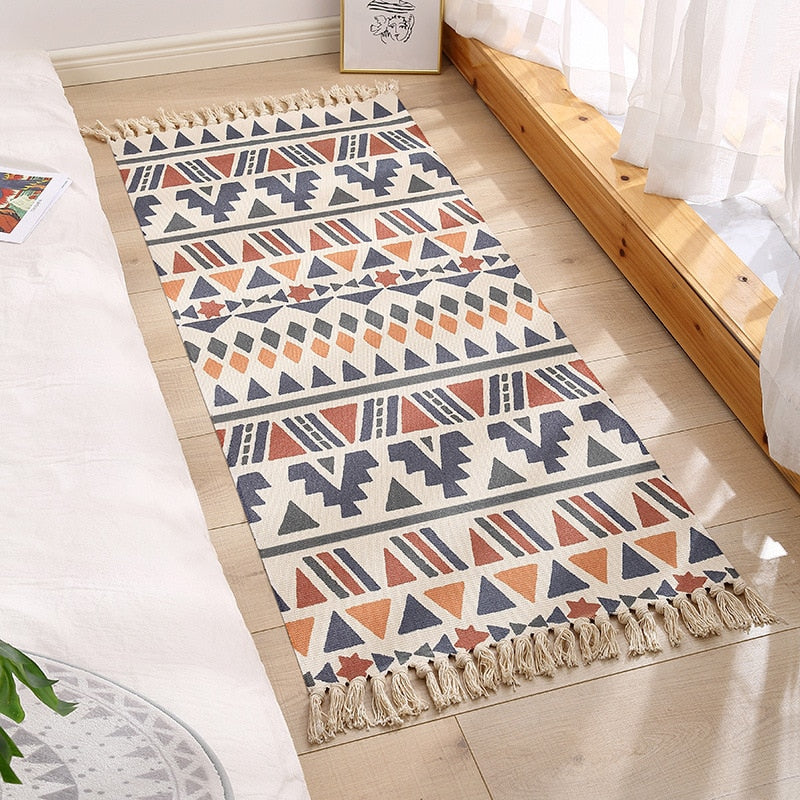 Handmade Bohemia Ethnic Style Cotton Linen Soft Carpet