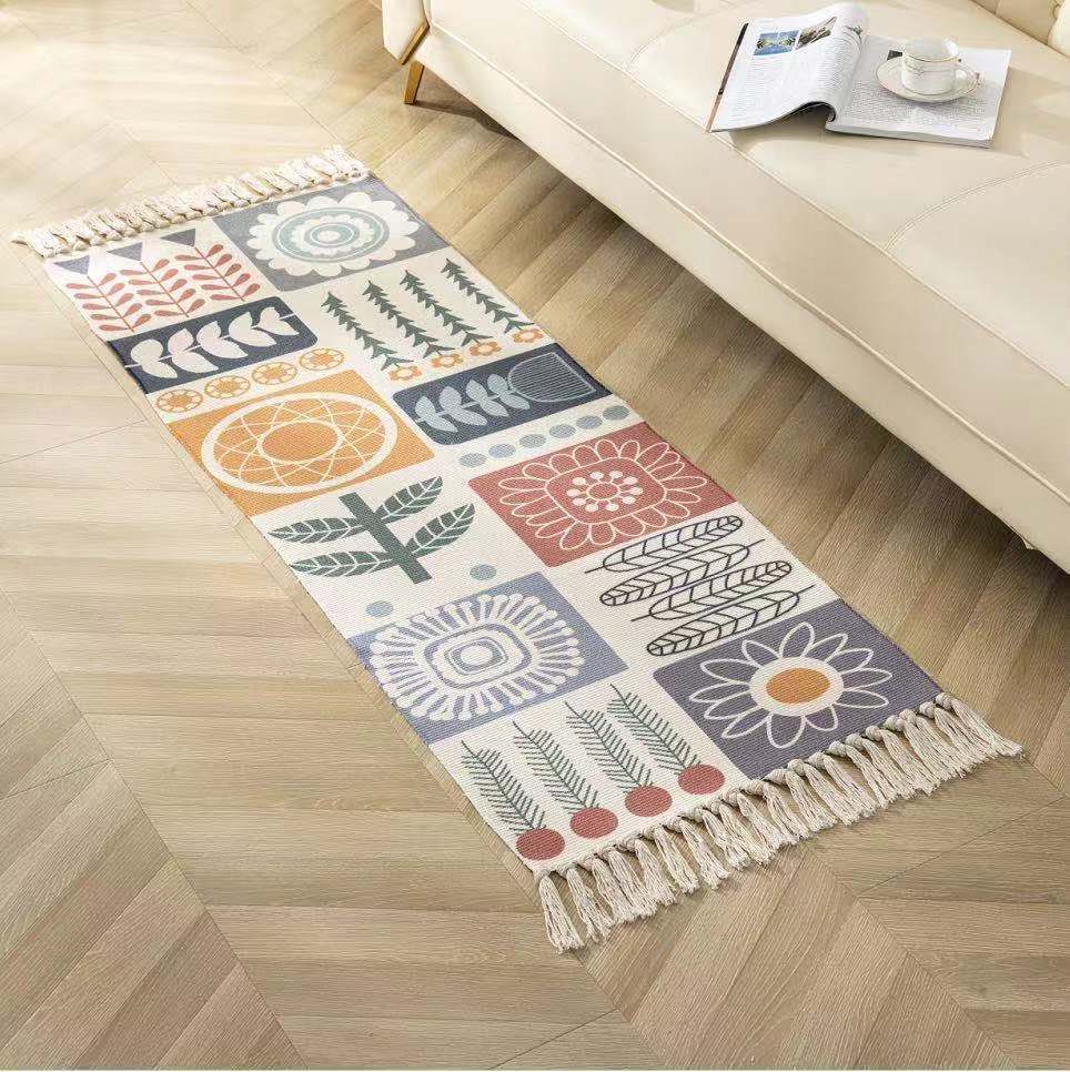 Handmade Bohemia Ethnic Style Cotton Linen Soft Carpet