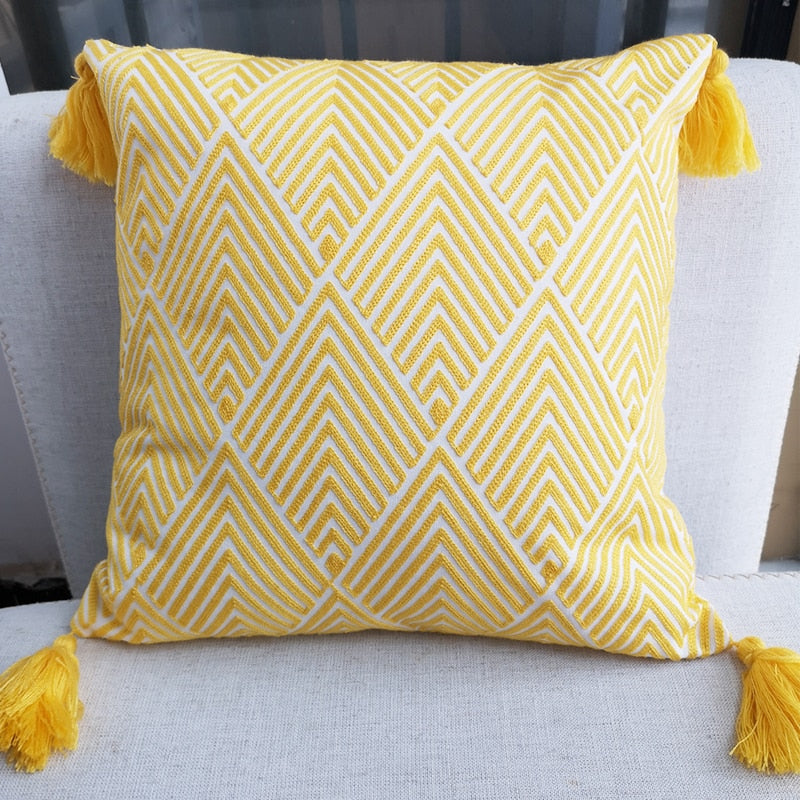 30x50cm Cushion Cover Yellow Arrow Geometric Embroidery Pillow Case