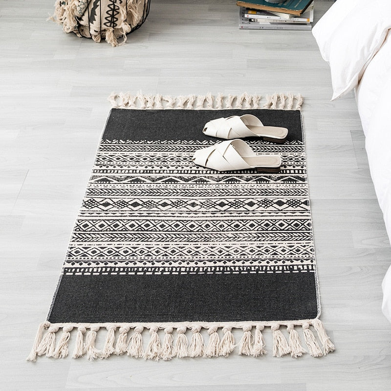 Handmade Bohemia Ethnic Style Cotton Linen Soft Carpet