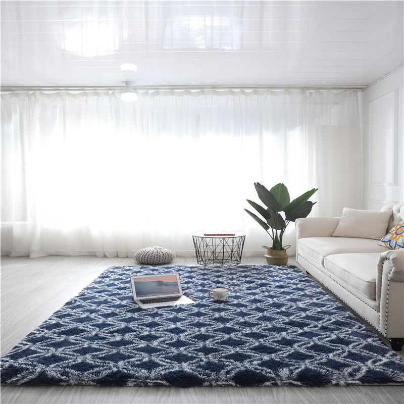 Silk wool pattern long hair washable carpet