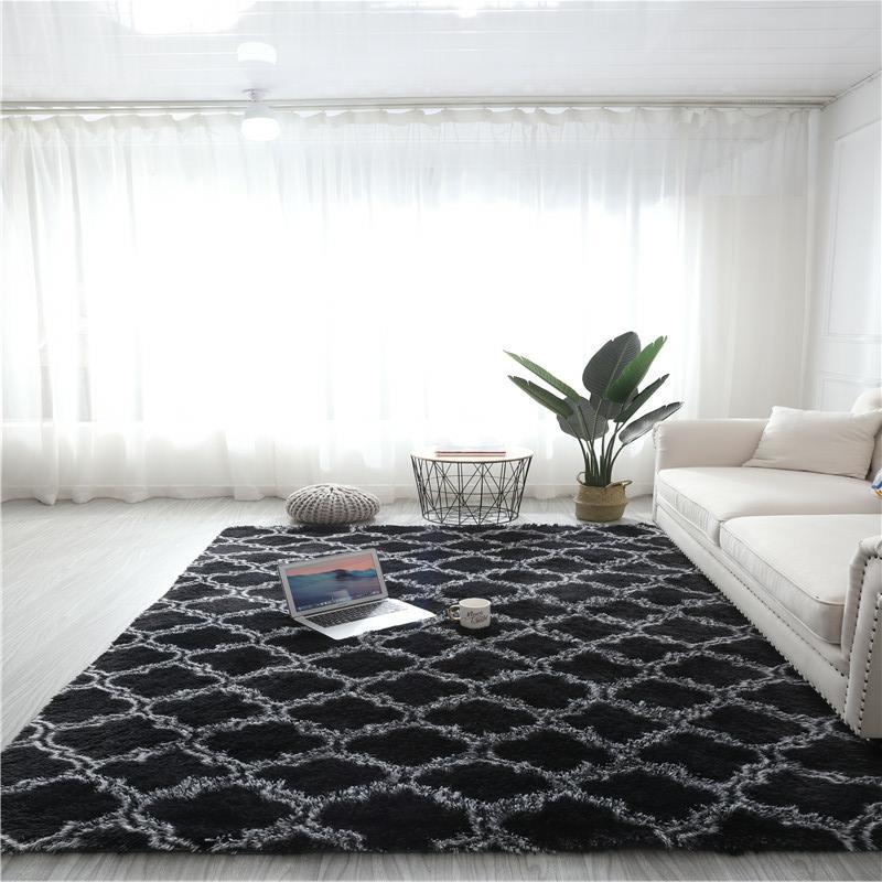 Silk wool pattern long hair washable carpet