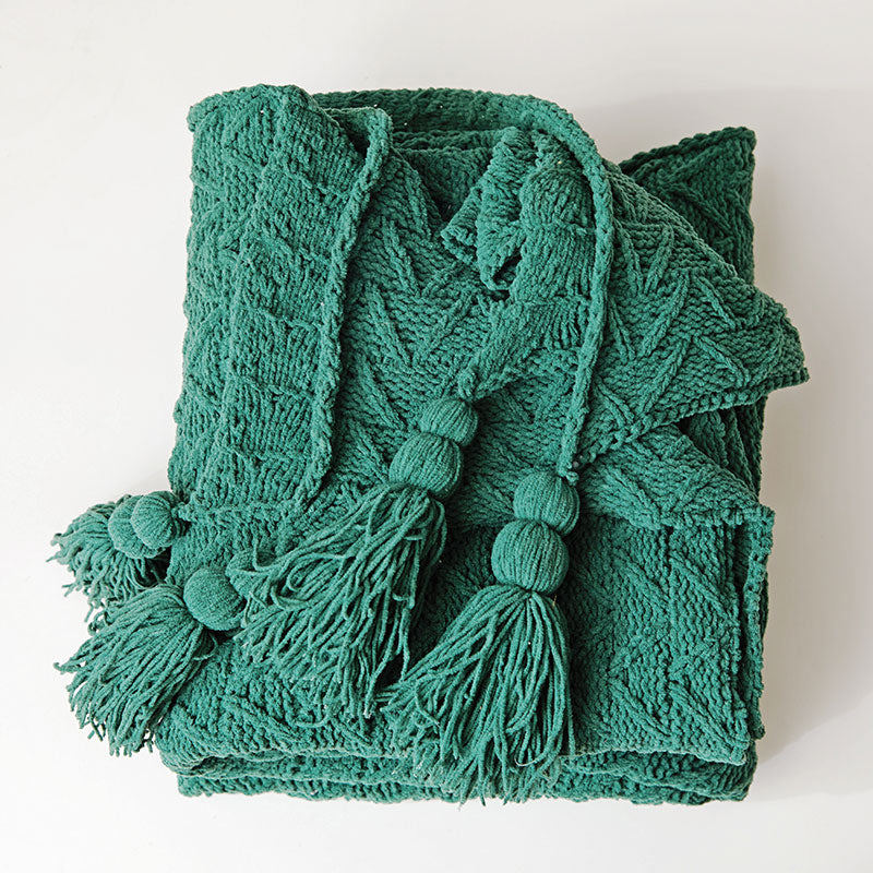 Chunky Knit Chenille Blankets Cute/ Warm  Cozy Sofa Bed TV Knitted Throw Blanket