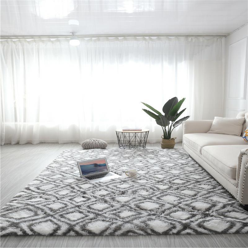 Silk wool pattern long hair washable carpet