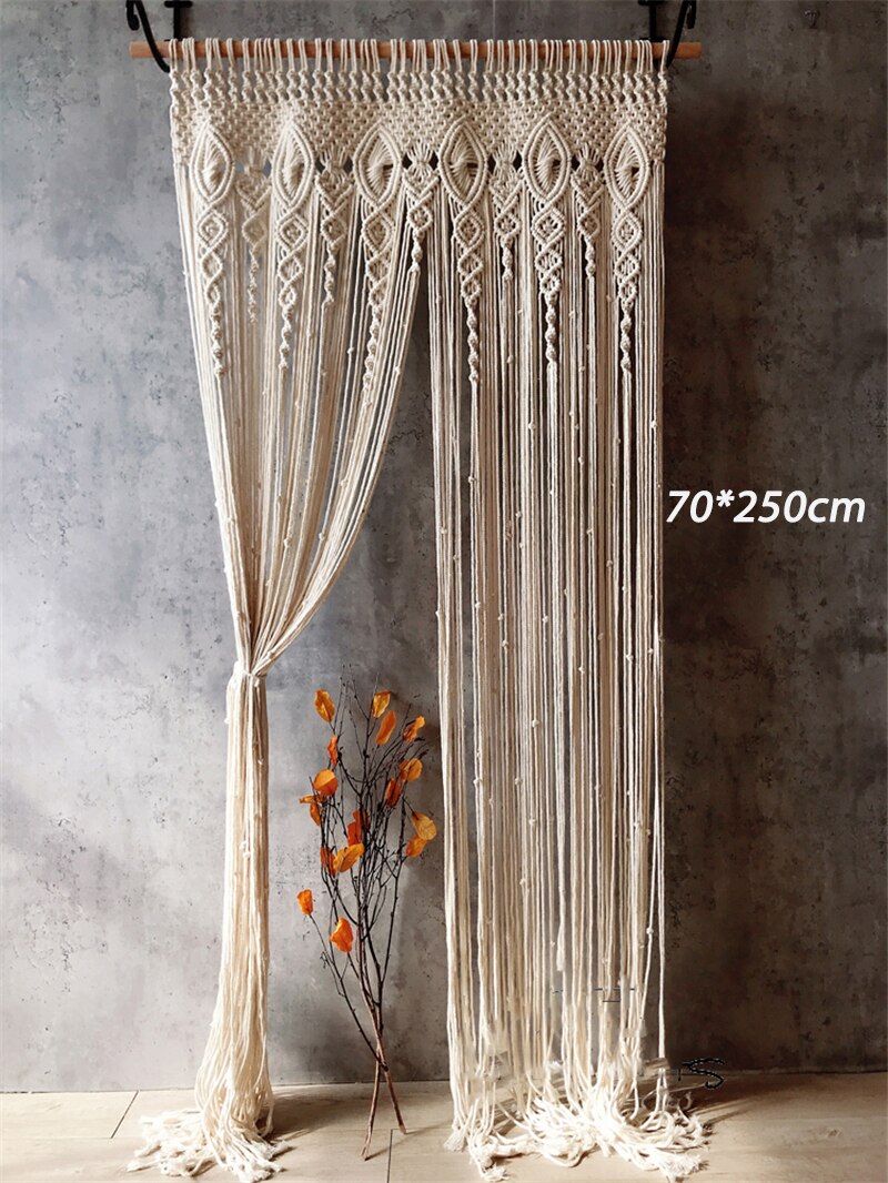 Hand-woven Macrame Cotton Door Curtain Boho Decoration