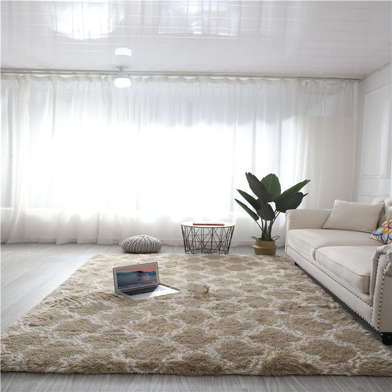 Silk wool pattern long hair washable carpet