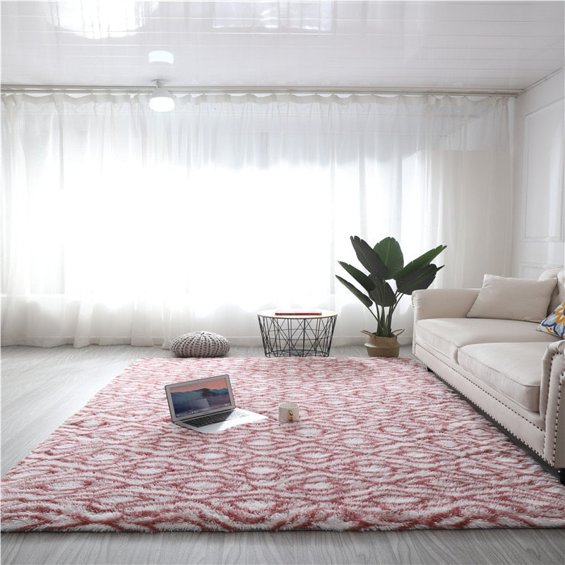 Silk wool pattern long hair washable carpet