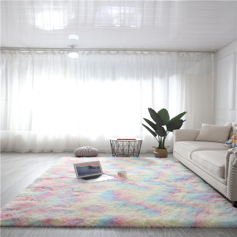 Silk wool pattern long hair washable carpet