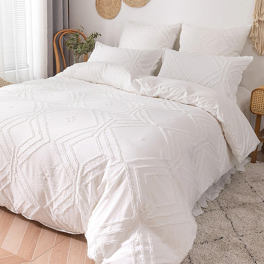 luxury White series pinch pleat duvet cover