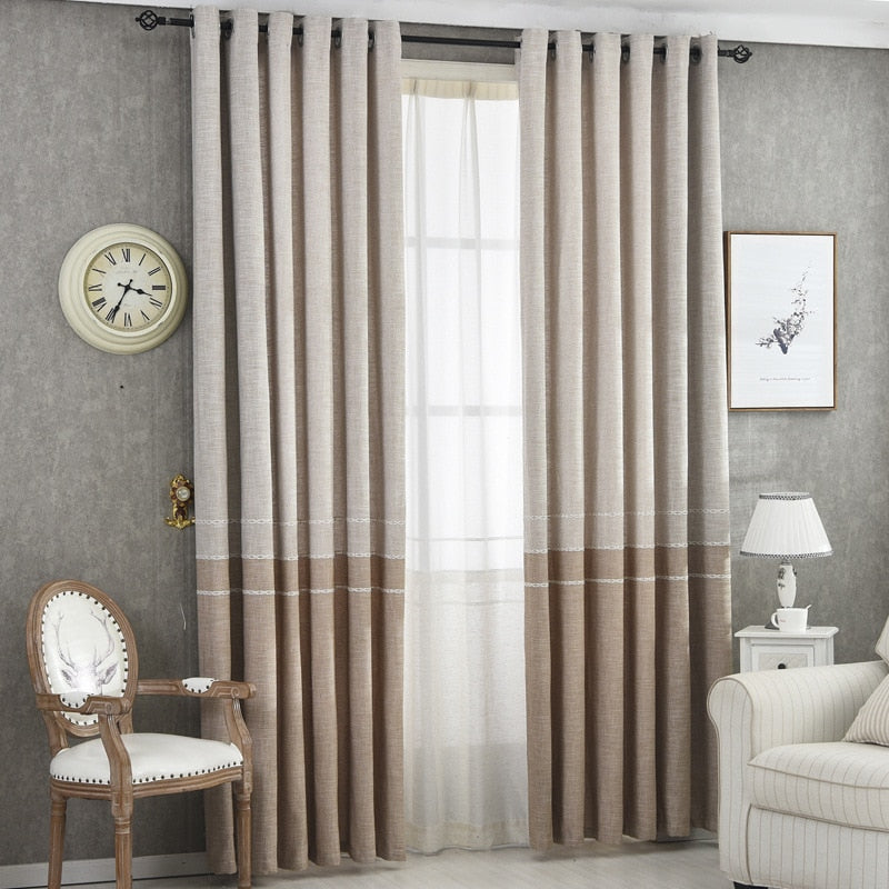 Simple Modern Cotton Shading Curtains for Living Dining Room Bedroom