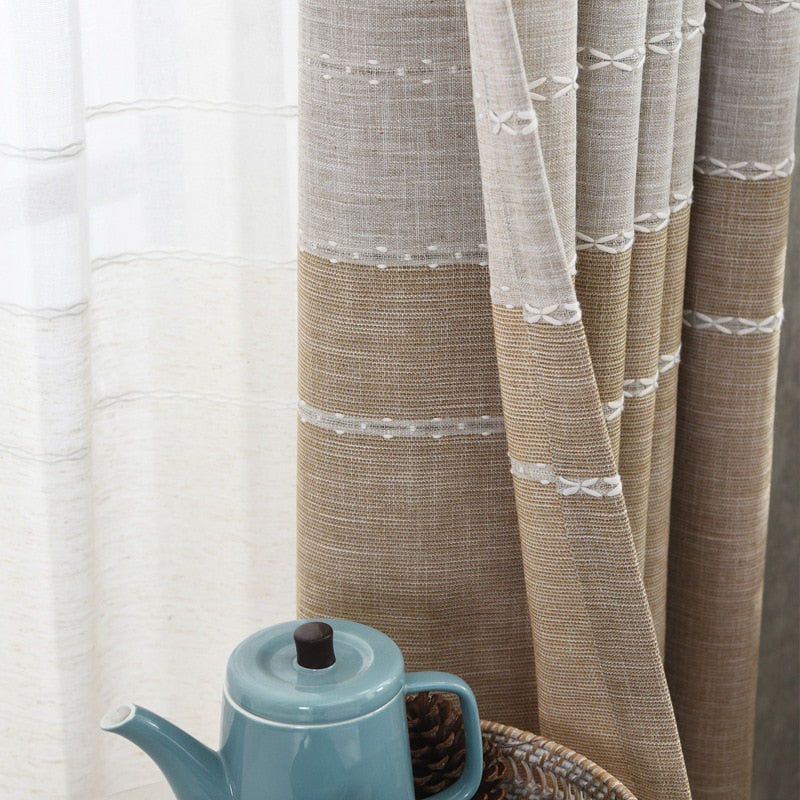 Simple Modern Cotton Shading Curtains for Living Dining Room Bedroom