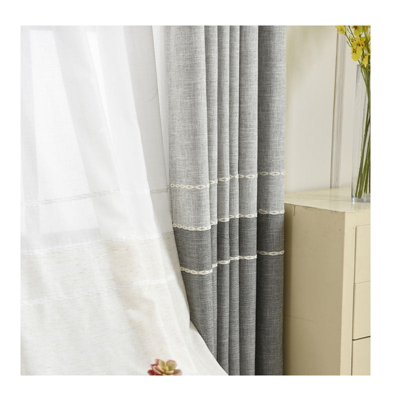 Simple Modern Cotton Shading Curtains for Living Dining Room Bedroom