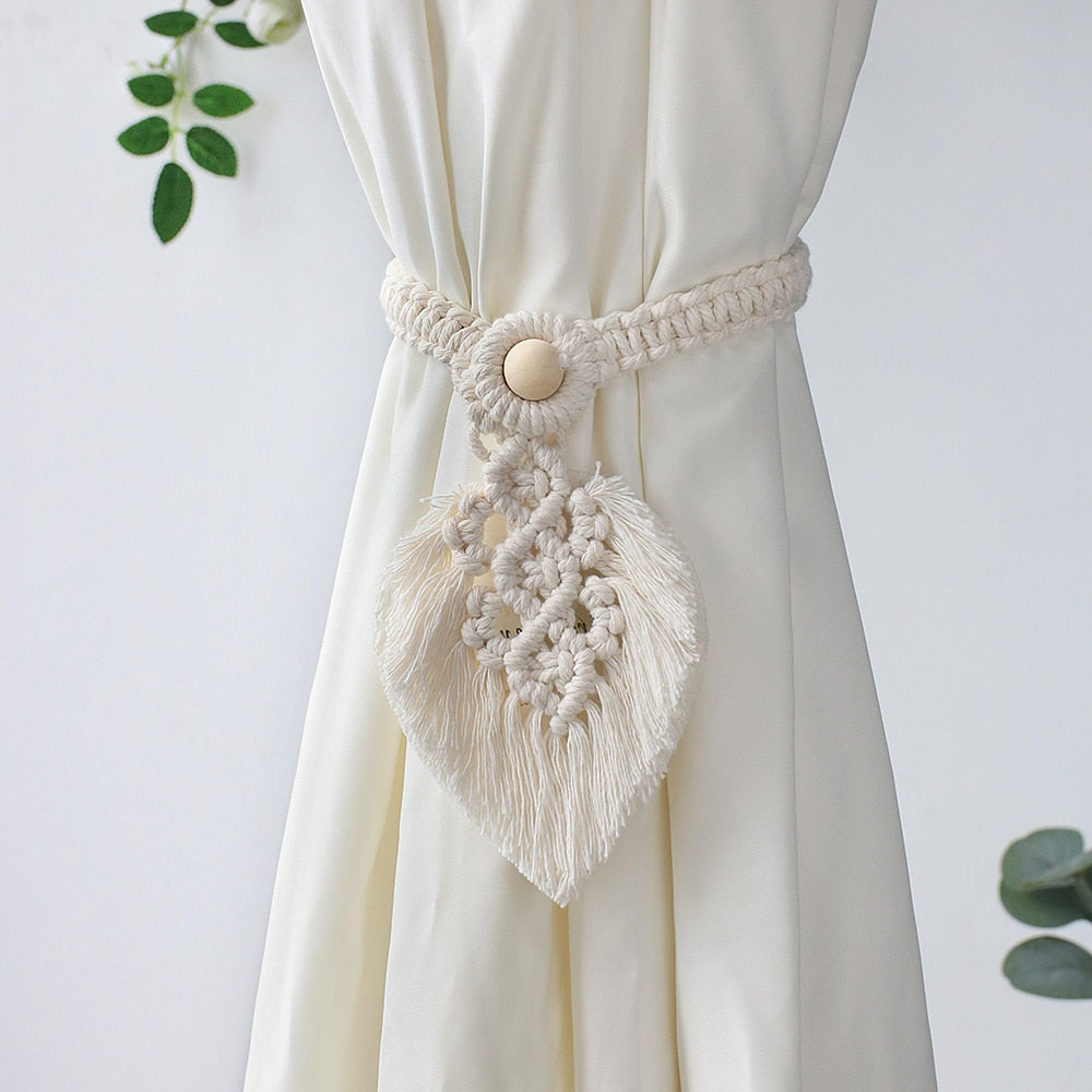 Macrame Curtain Tiebacks Boho Home Decor Curtain